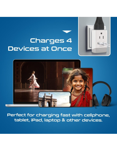 Adaptador de Enchufe Ceptics Tipo D para India y Pakistán 18W