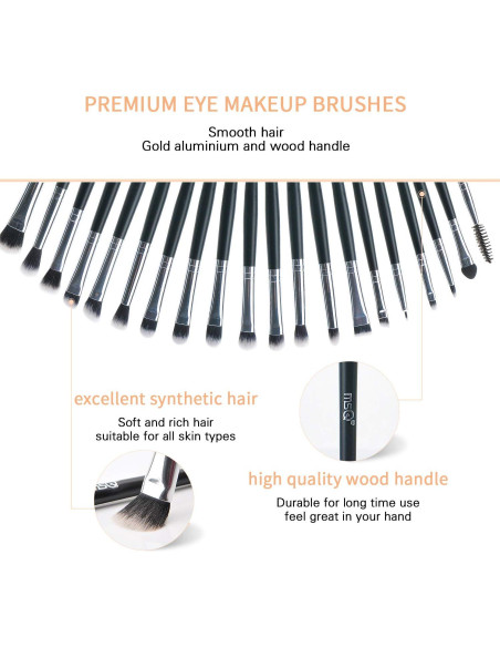 Juego de Pinceles de Maquillaje para Ojos MSQ 20 Piezas Juego de Pinceles de Maquillaje para Ojos MSQ 20 Piezas