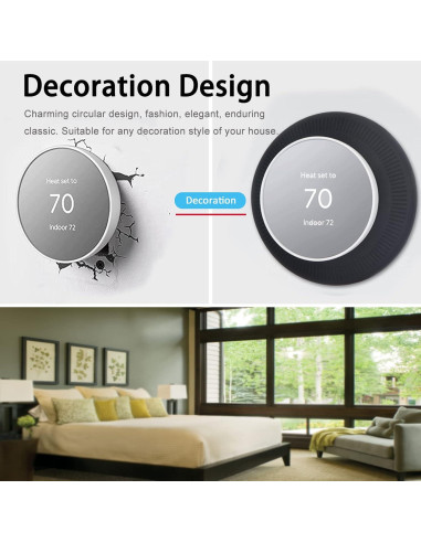 Cubierta de Placa de Pared Miimall para Termostato Google Nest - Negro