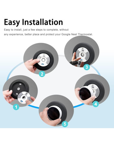 Cubierta de Placa de Pared Miimall para Termostato Google Nest - Negro
