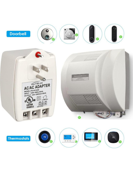 Transformador de pared 24V 50VA WUYELIN para timbres y termostatos Transformador de pared 24V 50VA WUYELIN para timbres y termostatos