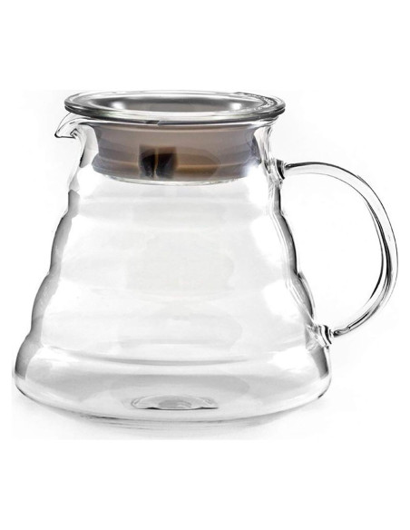Cafetera de Vidrio Hiware 600ml con Tapa y Diseño Cono Cafetera de Vidrio Hiware 600ml con Tapa y Diseño Cono