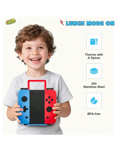Caja Bento FAJSL para Niños con Termo 283g, Cuchara y Salsa
