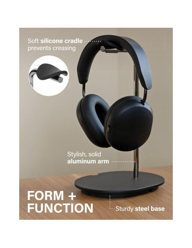 Soporte para Auriculares Sanus Sonos Ace Negro - Base de Silicona y Gestión de Cables