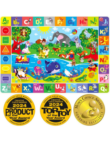 Manta de Juego QUOKKA para Bebés + Bloques de Madera