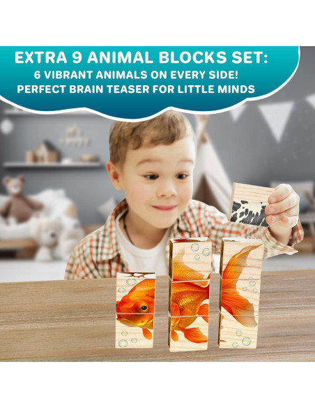 Manta de Juego QUOKKA para Bebés + Bloques de Madera Manta de Juego QUOKKA para Bebés + Bloques de Madera