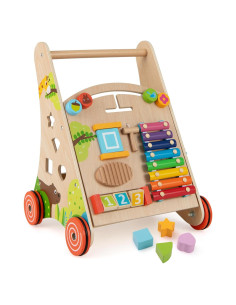 Caminador de Madera BABY JOY con Actividades Educativas 35x31x44cm