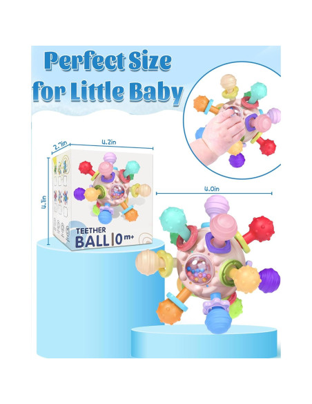 Juguete de Dentición Rosa Tonberless para Bebés - Sensorial y Seguro Juguete de Dentición Rosa Tonberless para Bebés - Sensorial y Seguro