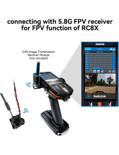 Cámara FPV Radiolink 5.8G 48CH 800TVL Ajustable 25/100/200mW 2