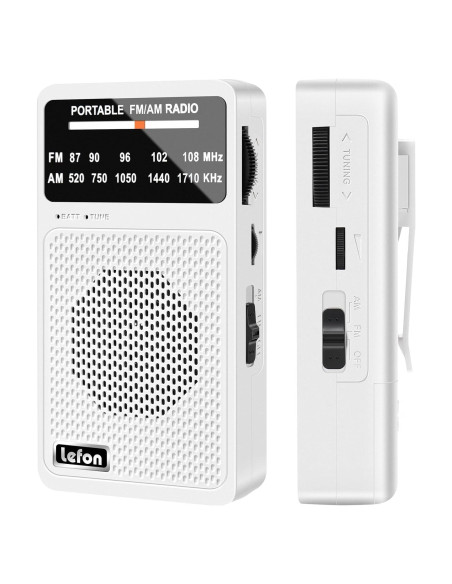 Radio Portátil TRELC T-08 AM FM Mini con Auriculares Blanco Radio Portátil TRELC T-08 AM FM Mini con Auriculares Blanco