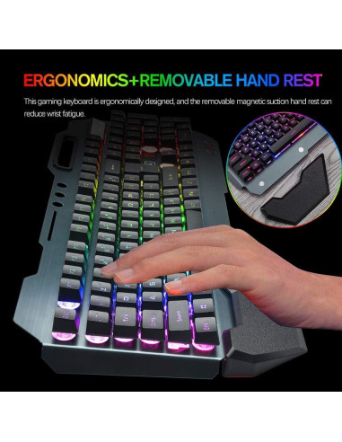 Combo Teclado y Ratón Gaming LexonElec K680 RGB Inalámbrico