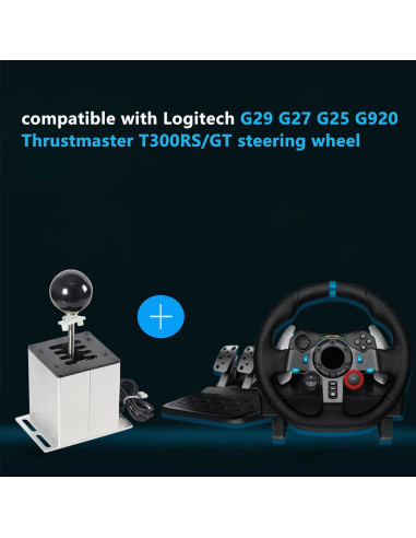 Simulador de Palanca USB GSTP 7+R Compatible con G29 G27 G25