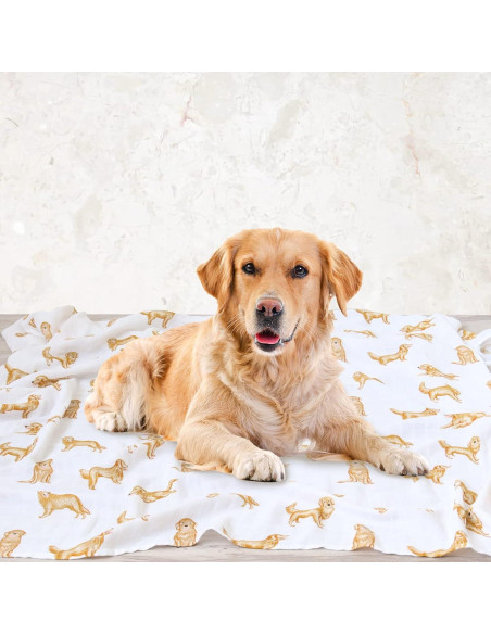 Manta de Muselina LifeTree Golden Retriever 120x120 cm Suave Manta de Muselina LifeTree Golden Retriever 120x120 cm Suave