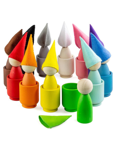 Muñecos de Madera Ulanik 12 Piezas Montessori 3 Años Muñecos de Madera Ulanik 12 Piezas Montessori 3 Años