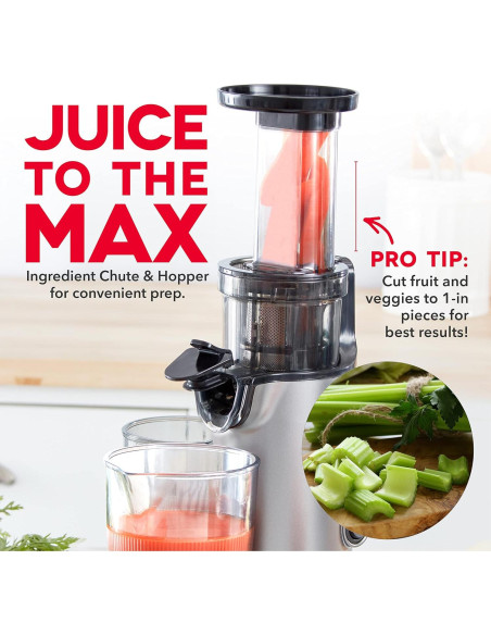Extractor de Jugo Lento DASH Deluxe 1L Compacto Grafito Extractor de Jugo Lento DASH Deluxe 1L Compacto Grafito