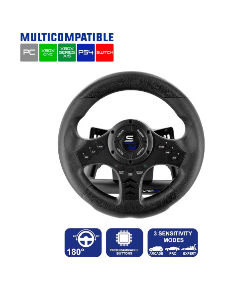 Volante de carreras Subsonic SV450 con pedales y palancas Volante de carreras Subsonic SV450 con pedales y palancas