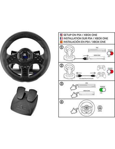 Volante de carreras Subsonic SV450 con pedales y palancas