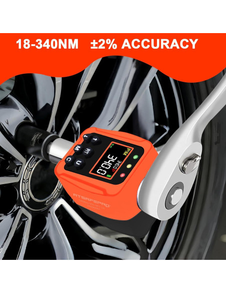 Adaptador de Torque Digital ATsafepro 1/2" 18-340 Nm LCD Adaptador de Torque Digital ATsafepro 1/2" 18-340 Nm LCD
