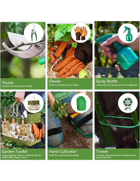 Juego de Herramientas de Jardinería KUKKUME 13 Piezas Acero Inoxidable Juego de Herramientas de Jardinería KUKKUME 13 Piezas Acero Inoxidable