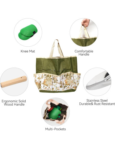 Juego de Herramientas de Jardinería KUKKUME 13 Piezas Acero Inoxidable