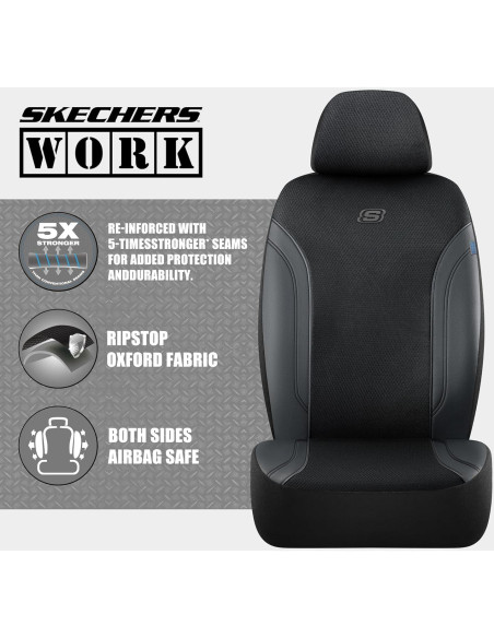 Cubiertas de Asiento Skechers Work Ajuste Universal Negro Cubiertas de Asiento Skechers Work Ajuste Universal Negro