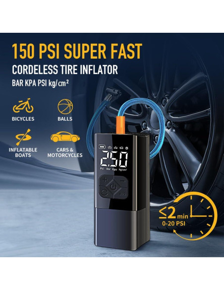 Compresor de Aire Portátil Genérico con Arrancador de Batería 150 PSI Compresor de Aire Portátil Genérico con Arrancador de Batería 150 PSI