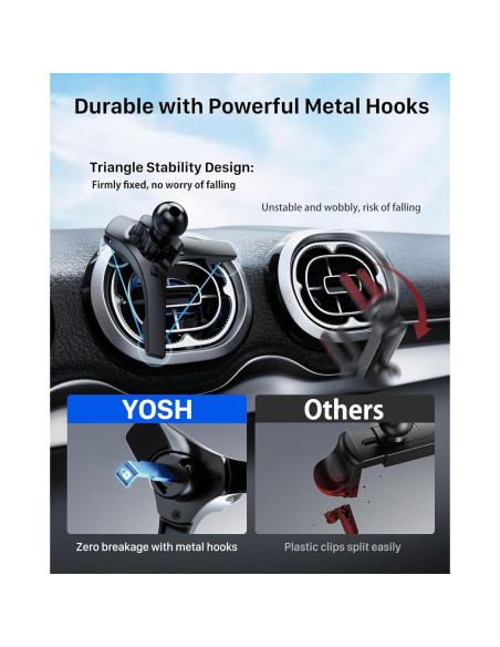 Soporte para teléfono de coche YOSH para ventilación redonda Soporte para teléfono de coche YOSH para ventilación redonda