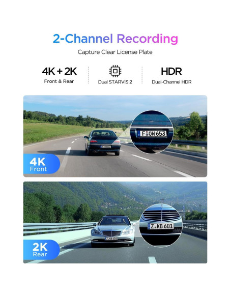 Cámara Dash VIOFO A329S 4K 60FPS Doble Delantera y Trasera Cámara Dash VIOFO A329S 4K 60FPS Doble Delantera y Trasera