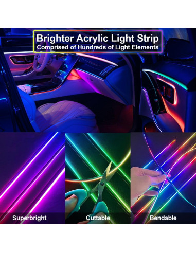 Luces LED interiores HUNOGRU TPY17 22 en 1 RGB para auto