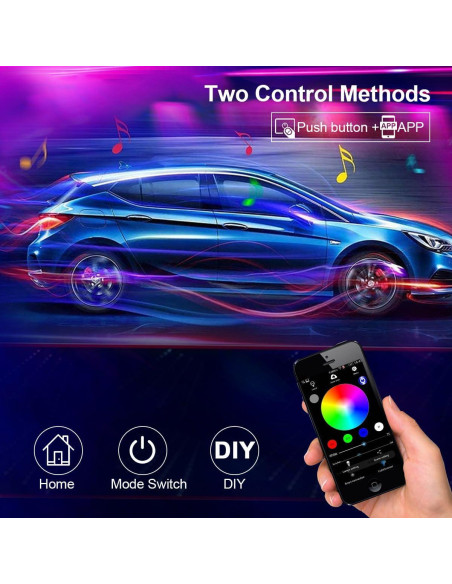 Luces LED interiores HUNOGRU TPY17 22 en 1 RGB para auto Luces LED interiores HUNOGRU TPY17 22 en 1 RGB para auto