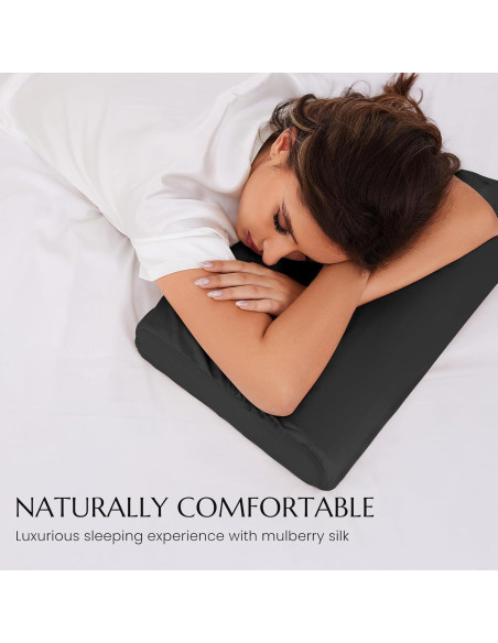 Funda de Almohada de Seda THXSILK 50.8x30.5cm Negro Funda de Almohada de Seda THXSILK 50.8x30.5cm Negro