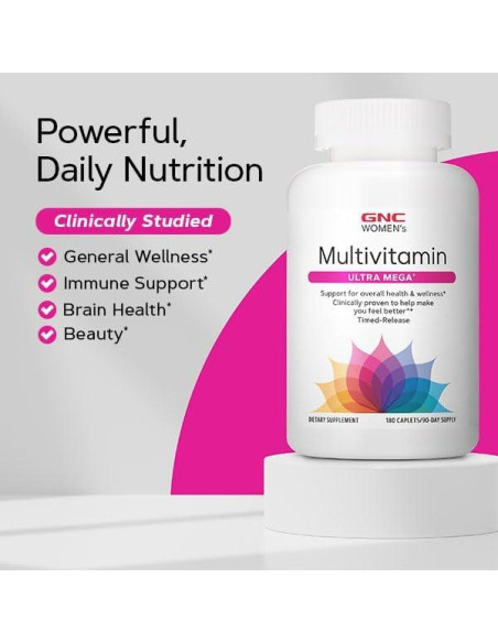GNC Multivitaminas Ultra Mega Mujeres 90 tabletas - Soporte Inmunológico y Belleza GNC Multivitaminas Ultra Mega Mujeres 90 tabletas - Soporte Inmunológico y Belleza