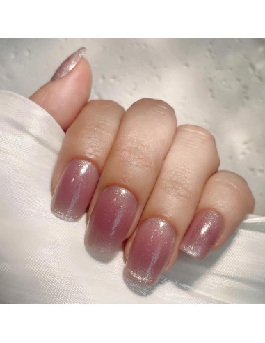 30 Uñas Postizas VESWEET Ciruela Malva Cortas Cuadradas