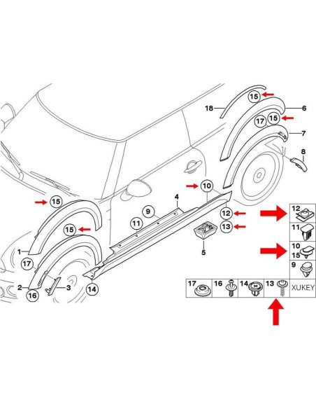 Kit de 64 Piezas de Clips y Tornillos para Auto GUSIRUI Kit de 64 Piezas de Clips y Tornillos para Auto GUSIRUI