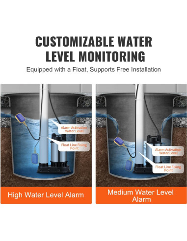 Sensor de Nivel de Agua VEVOR SS-SWA01 5m Alarma Sumergible