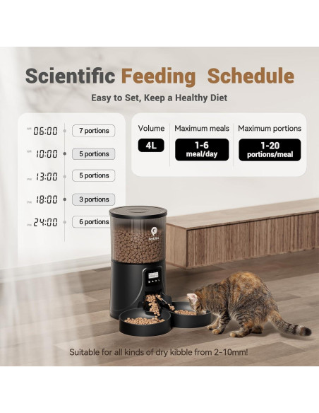 Comedero Automático Doble Petultra para Gatos 4L 2 Tazones Comedero Automático Doble Petultra para Gatos 4L 2 Tazones