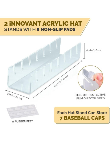 Soporte para Gorras iNNOVANT Acrílico Transparente 2 Piezas