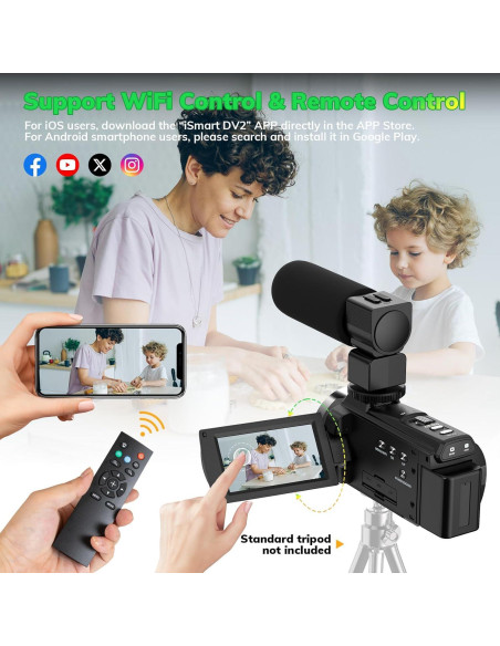 Cámara de Video 5K Kimonie DV-5K 48MP 60FPS WiFi con Zoom 10X Cámara de Video 5K Kimonie DV-5K 48MP 60FPS WiFi con Zoom 10X