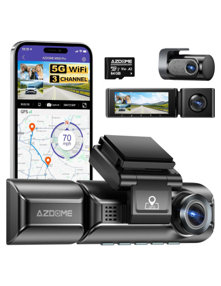 Cámara de Salpicadero AZDOME M550 Pro 3 Canales 4K GPS Cámara de Salpicadero AZDOME M550 Pro 3 Canales 4K GPS