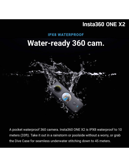 Cámara 360 Insta360 ONE X2 - 5.7K, 18MP, Impermeable Cámara 360 Insta360 ONE X2 - 5.7K, 18MP, Impermeable