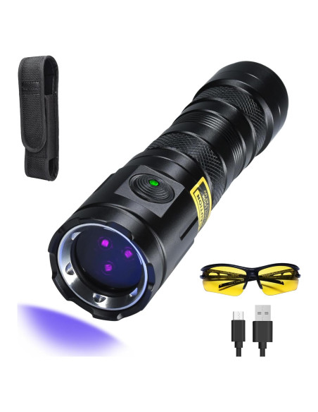 Linterna UV DARKDAWN 365nm Recargable USB-C 20W IPX4 Linterna UV DARKDAWN 365nm Recargable USB-C 20W IPX4