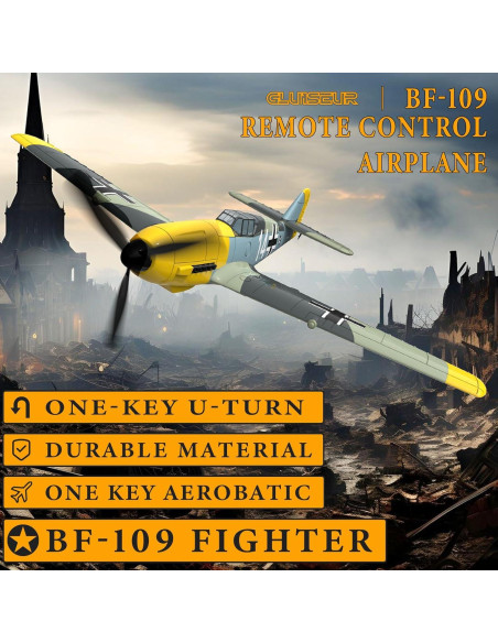 Avión RC GLUISEUR BF-109 Listo para Volar para Principiantes Avión RC GLUISEUR BF-109 Listo para Volar para Principiantes