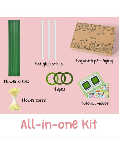 Kit de Manualidades Saccik 500 Piezas Limpiapipas Rosa