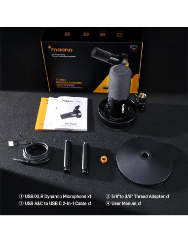 Micrófono Dinámico USB/XLR MAONO PD300XT 192kHz/24bit