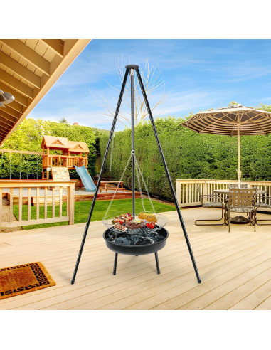 Parrilla de trípode ajustable gzcmxh para acampar - 2025 cm