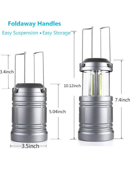 Paquete de 2 Linternas de Camping LED 500 Lúmenes Miuree Paquete de 2 Linternas de Camping LED 500 Lúmenes Miuree