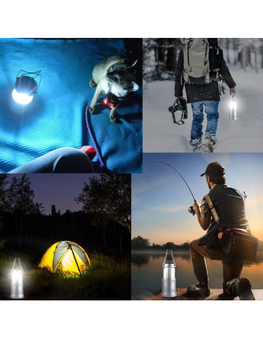 Paquete de 2 Linternas de Camping LED 500 Lúmenes Miuree