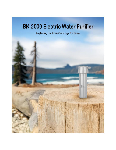 Filtro Ultra Interno BKLES para Agua Eléctrico Camping Plateado