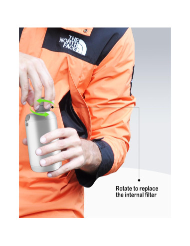 Filtro Ultra Interno BKLES para Agua Eléctrico Camping Plateado