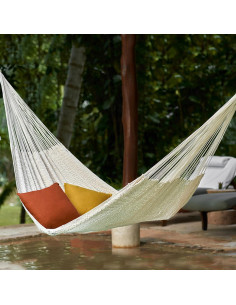 Hamaca Maya Tejida a Mano NOVICA Beige Natural 198x122 cm 2